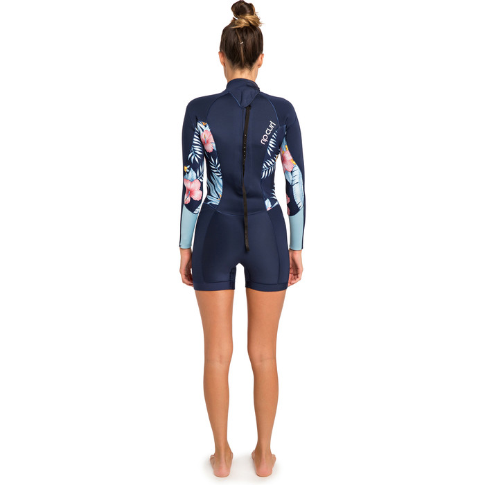 2019 Rip Curl Womens Dawn Patrol 2mm Long Sleeve Shorty Wetsuit Navy WSP8GW